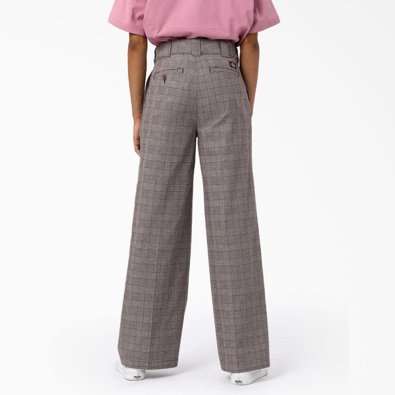 Women's Dickies Bakerhill High Rise Wide Leg Pants Grey | 6132580-UL