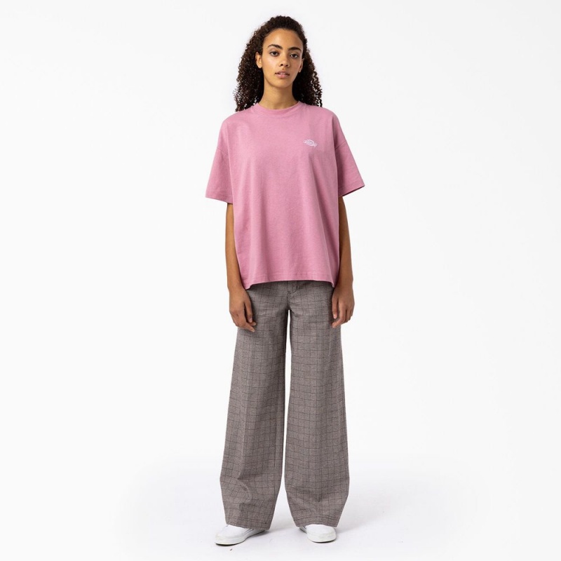 Women's Dickies Bakerhill High Rise Wide Leg Pants Grey | 6132580-UL