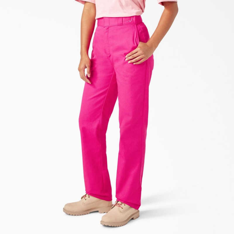 Women's Dickies Breast Cancer Awareness 874® Work Pants Pink | 1853902-CL