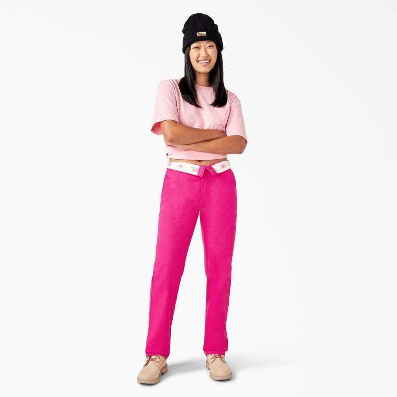 Women's Dickies Breast Cancer Awareness 874® Work Pants Pink | 1853902-CL