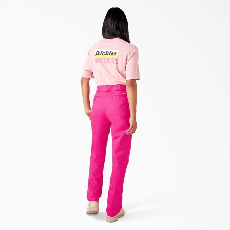 Women's Dickies Breast Cancer Awareness 874® Work Pants Pink | 1853902-CL