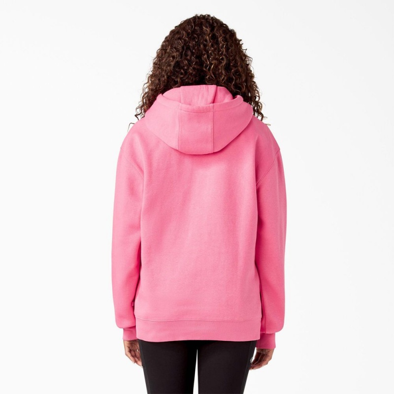 Women's Dickies Breast Cancer Awareness Logo Hoodie Pink | 7603982-CF