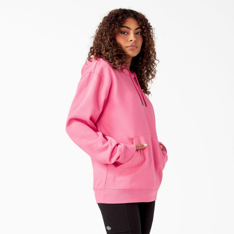 Women's Dickies Breast Cancer Awareness Logo Hoodie Pink | 7603982-CF