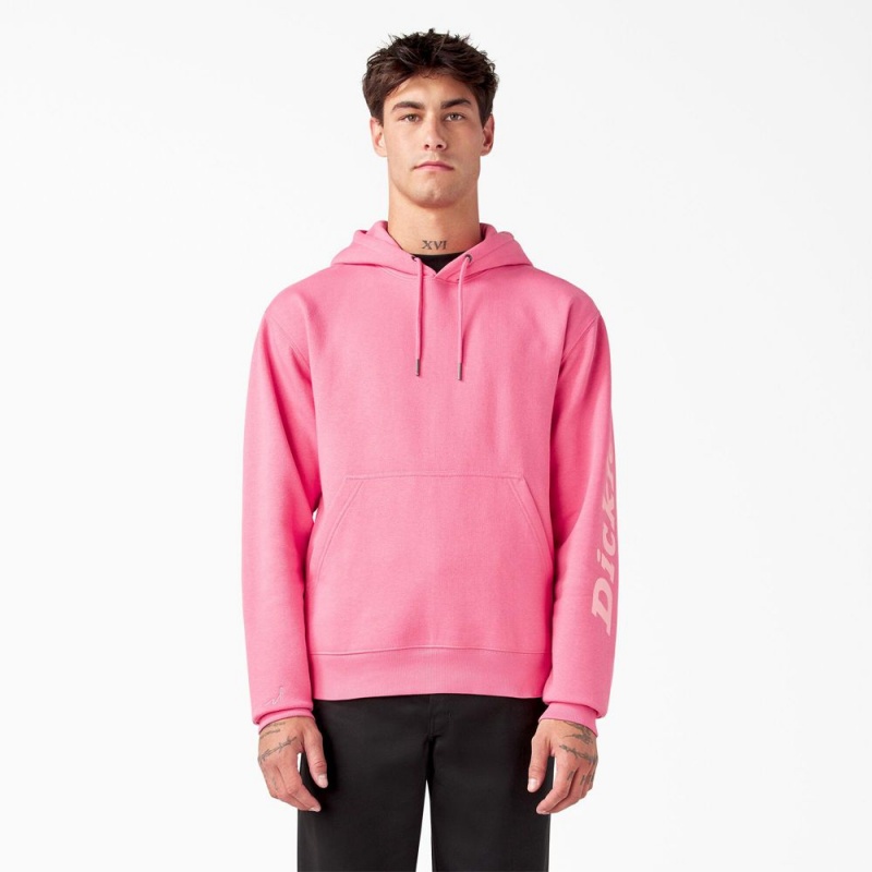 Women's Dickies Breast Cancer Awareness Logo Hoodie Pink | 7603982-CF