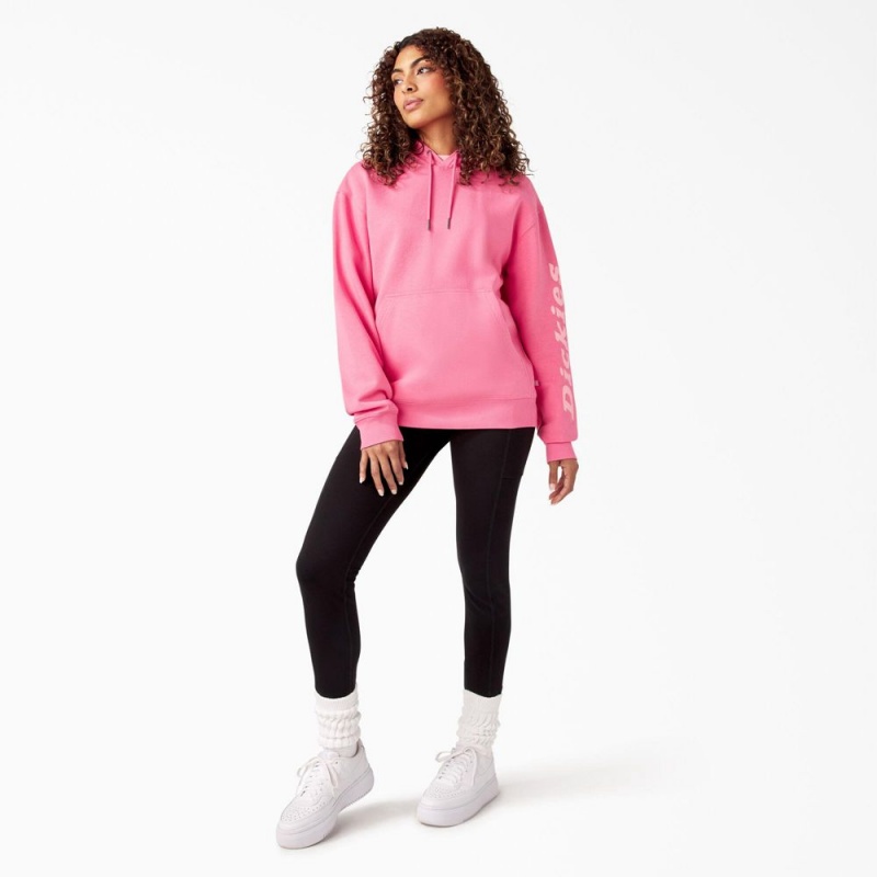 Women's Dickies Breast Cancer Awareness Logo Hoodie Pink | 7603982-CF