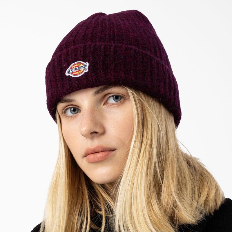 Women's Dickies Brewton Beanie Purple | 4267153-WD