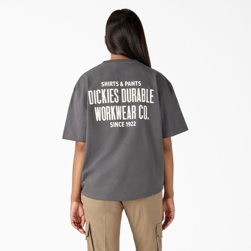 Women's Dickies Built to Last Heavyweight T-Shirt Grey | 4869713-ON