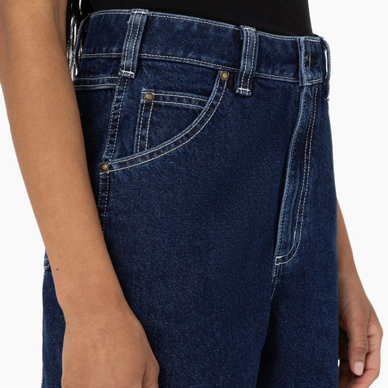 Women's Dickies Carpenter Jean Shorts Blue | 3468927-WV