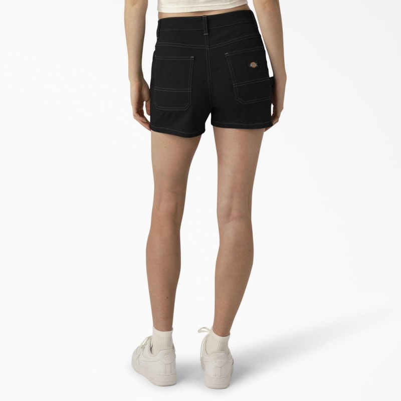 Women's Dickies Carpenter Shorts Black | 2965470-BG