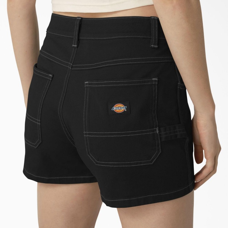 Women's Dickies Carpenter Shorts Black | 2965470-BG