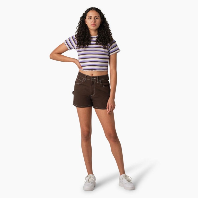 Women's Dickies Carpenter Shorts Brown | 3065417-PQ