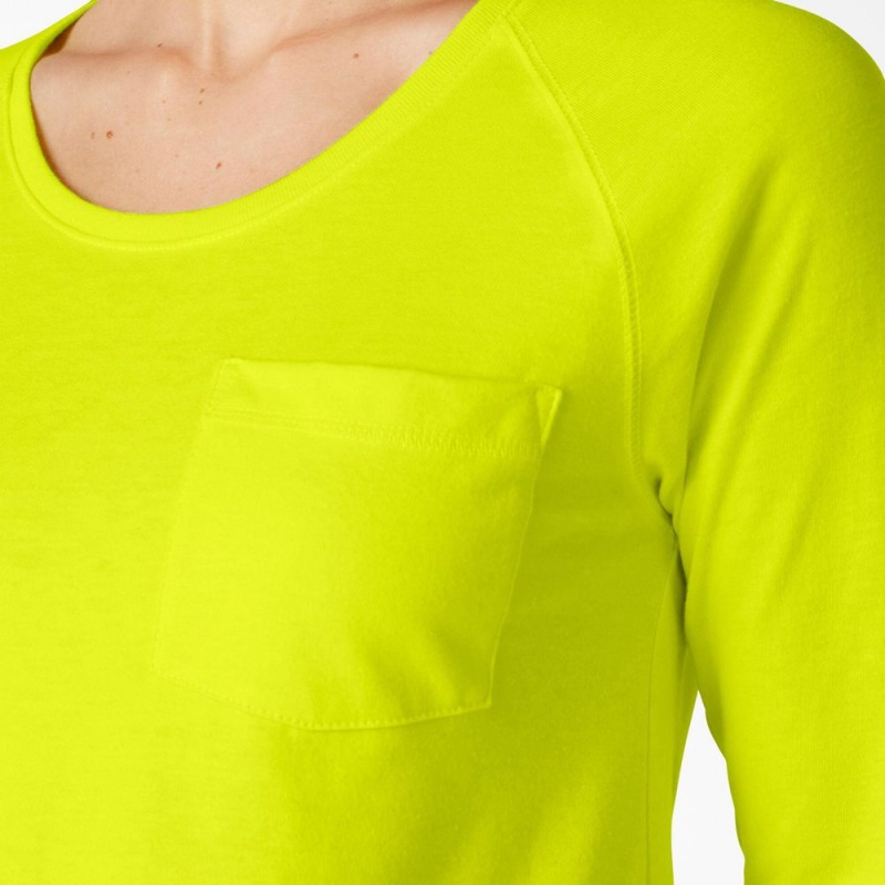 Women's Dickies Cooling Long Sleeve Pocket T-Shirt Green | 9210368-QA