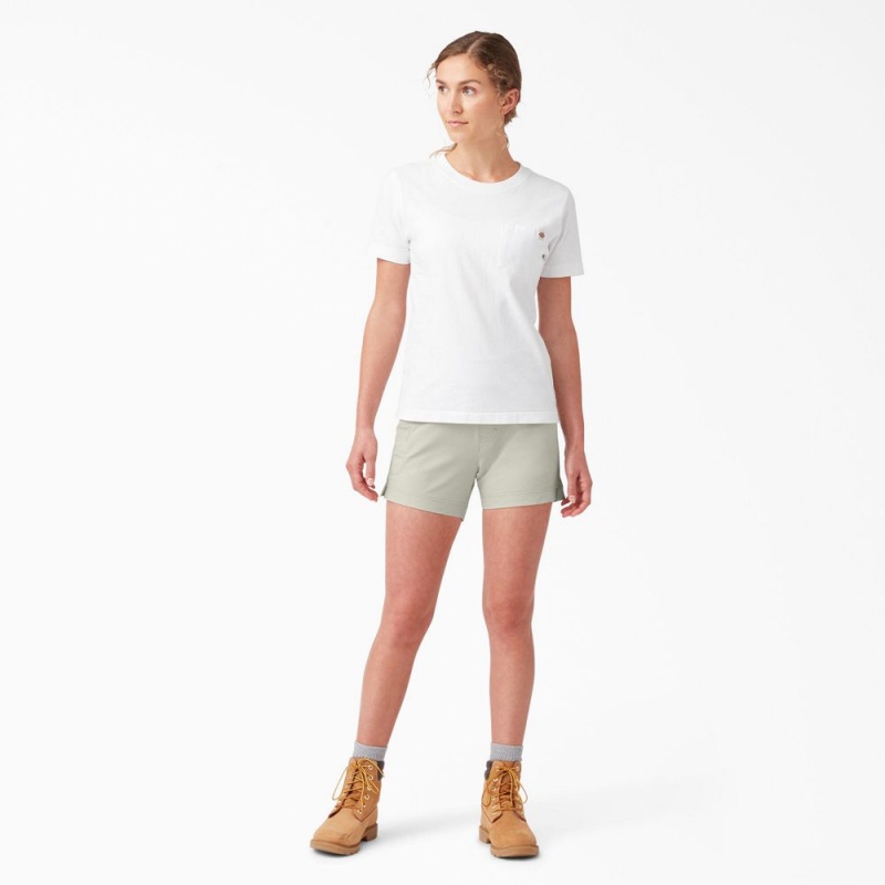 Women's Dickies Cooling Relaxed Fit Pull-On Shorts Grey | 7369125-PN