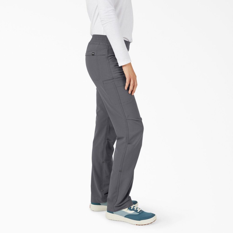 Women's Dickies Cooling Relaxed Straight Fit Roll-Up Pants Grey | 9251637-NJ