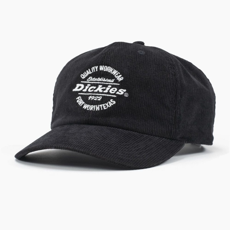 Women\'s Dickies Corduroy Cap Black | 2493610-ED