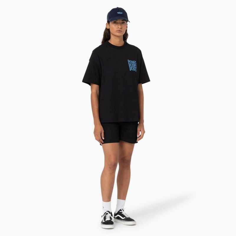 Women's Dickies Creswell Graphic T-Shirt Black | 7204836-HI