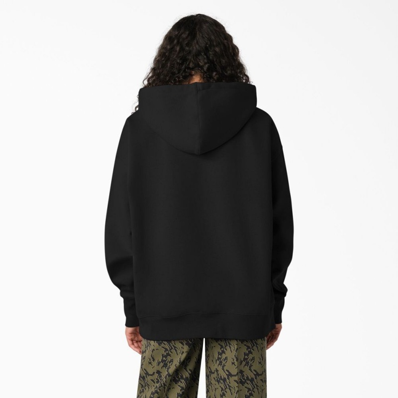 Women's Dickies Creswell Hoodie Black | 3107564-NT