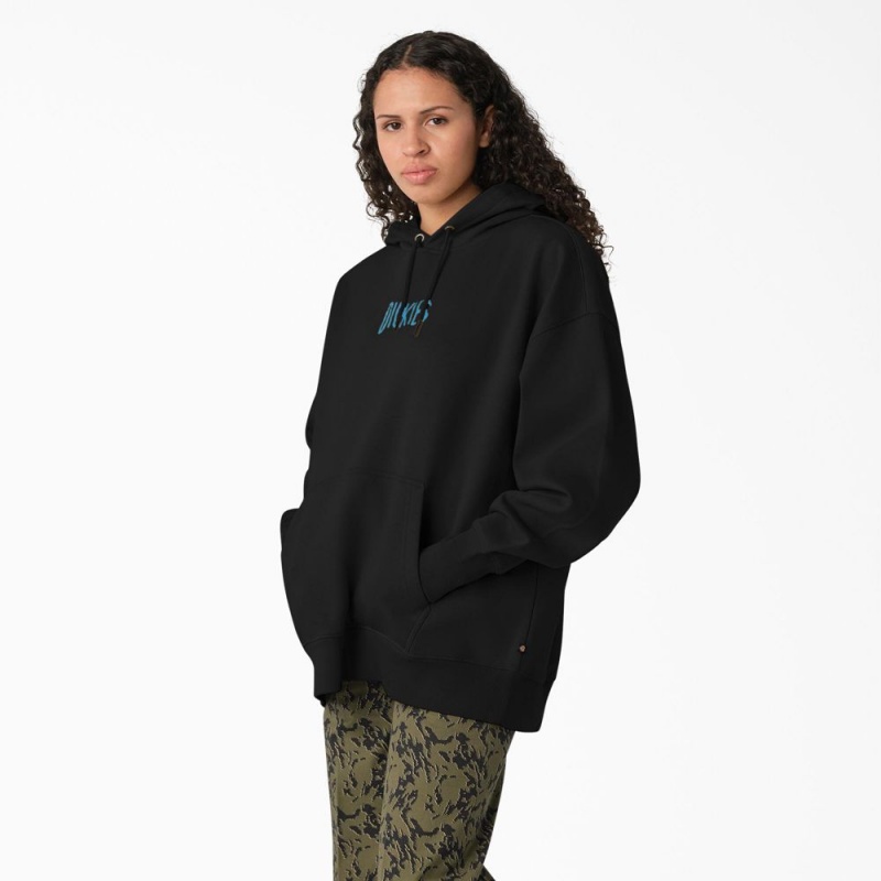 Women's Dickies Creswell Hoodie Black | 3107564-NT