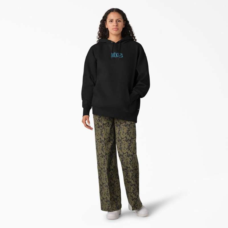 Women's Dickies Creswell Hoodie Black | 3107564-NT