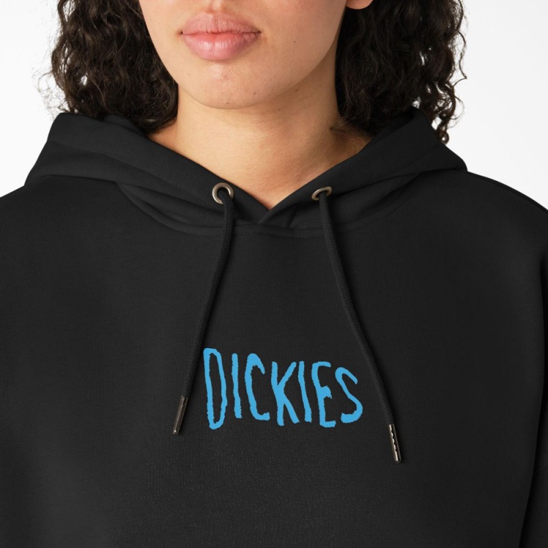 Women's Dickies Creswell Hoodie Black | 3107564-NT