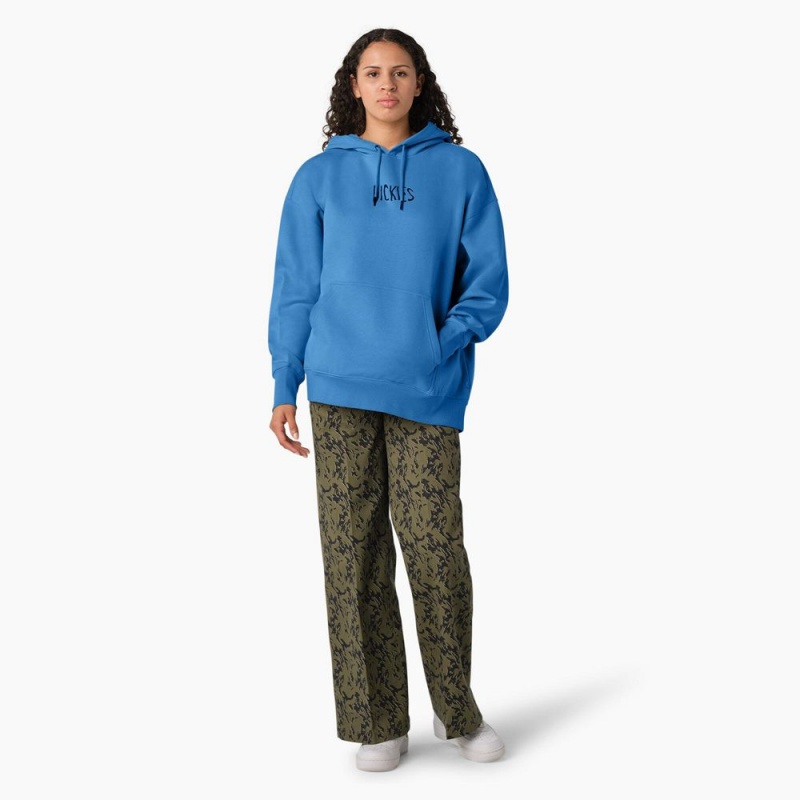 Women's Dickies Creswell Hoodie Blue | 7091658-PX