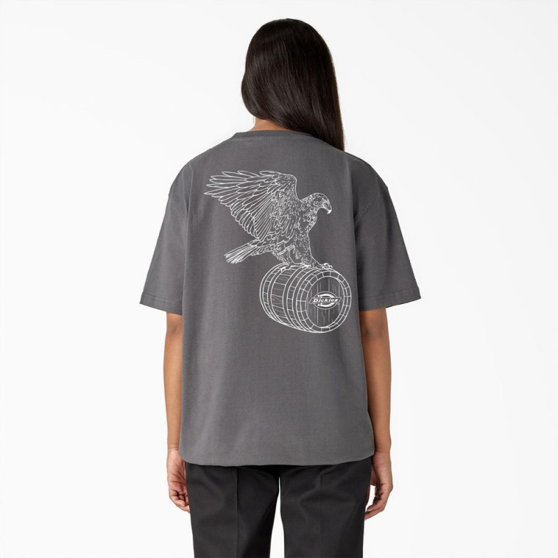 Women's Dickies Eagle Barrel Heavyweight T-Shirt Grey | 6789501-JC