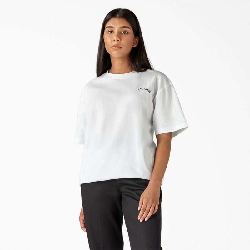 Women's Dickies Eagle Barrel Heavyweight T-Shirt White | 7546109-VE