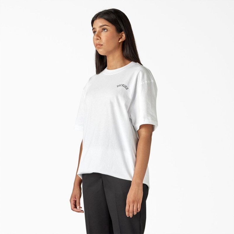 Women's Dickies Eagle Barrel Heavyweight T-Shirt White | 7546109-VE