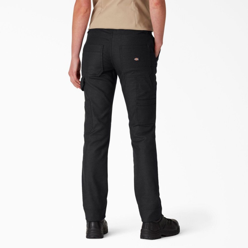 Women's Dickies FLEX DuraTech Straight Fit Pants Black | 8954673-CB