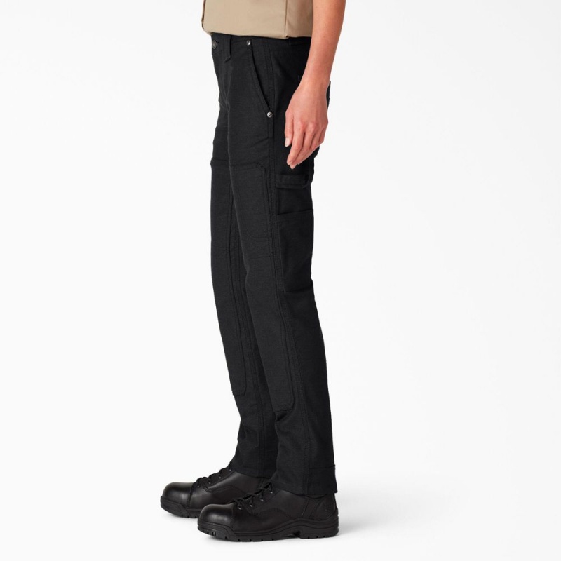 Women's Dickies FLEX DuraTech Straight Fit Pants Black | 8954673-CB