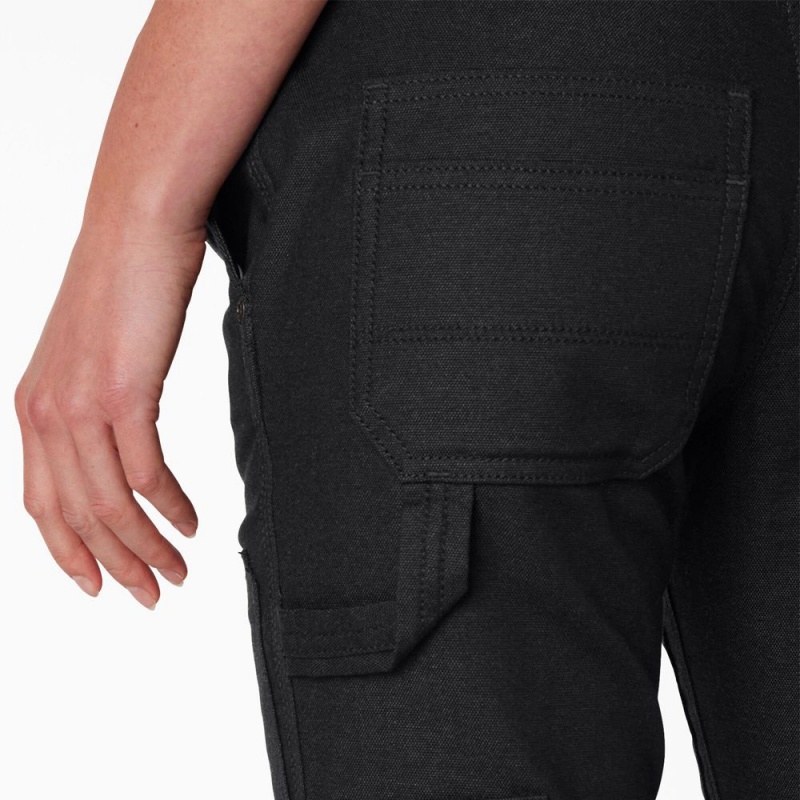 Women's Dickies FLEX DuraTech Straight Fit Pants Black | 8954673-CB