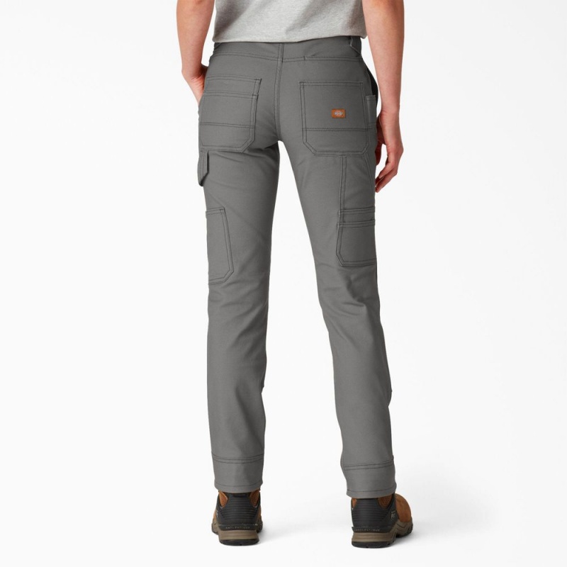 Women's Dickies FLEX DuraTech Straight Fit Pants Grey | 2605871-MU