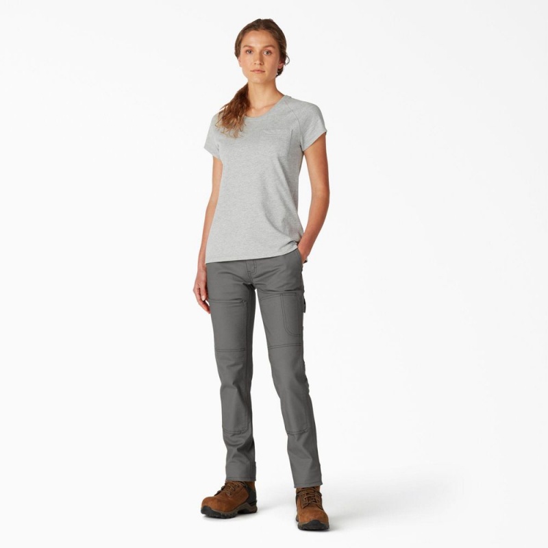 Women's Dickies FLEX DuraTech Straight Fit Pants Grey | 2605871-MU