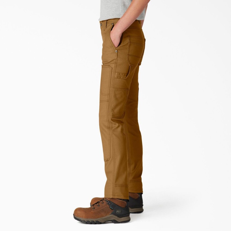 Women's Dickies FLEX DuraTech Straight Fit Pants Brown | 7153602-UL