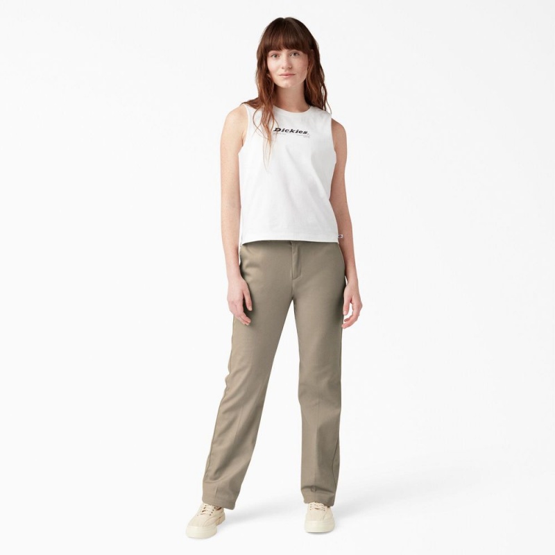 Women's Dickies FLEX Original Fit Work Pants Grey | 8401253-BZ