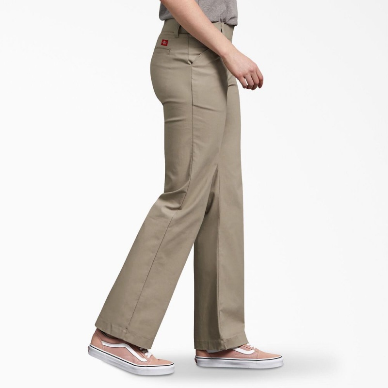 Women's Dickies FLEX Relaxed Fit Pants Grey | 0854162-VU