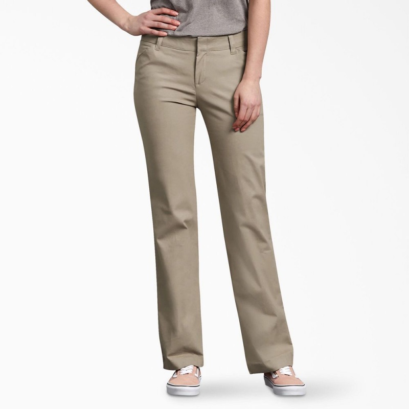 Women\'s Dickies FLEX Relaxed Fit Pants Grey | 0854162-VU