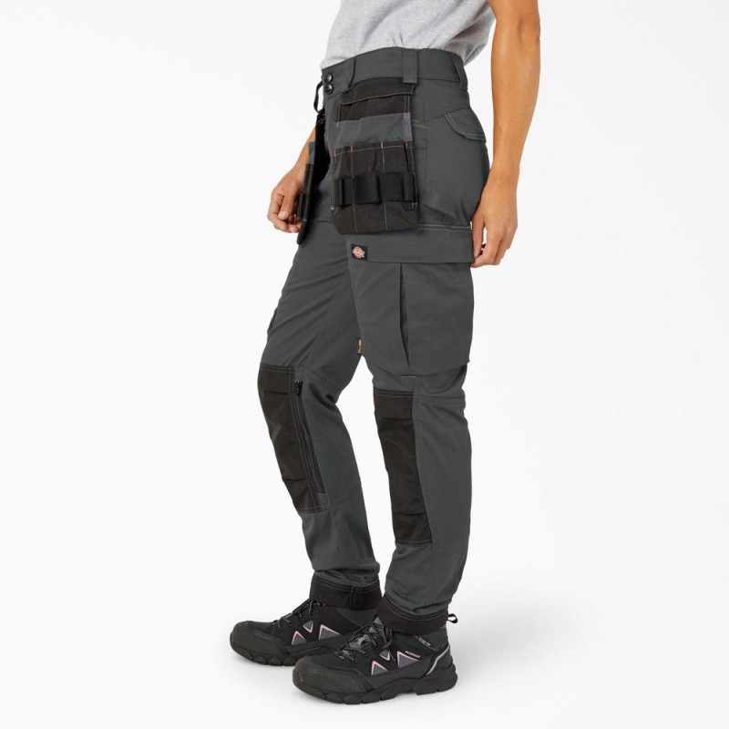 Women's Dickies FLEX Relaxed Fit Work Pants Grey | 3042816-FQ