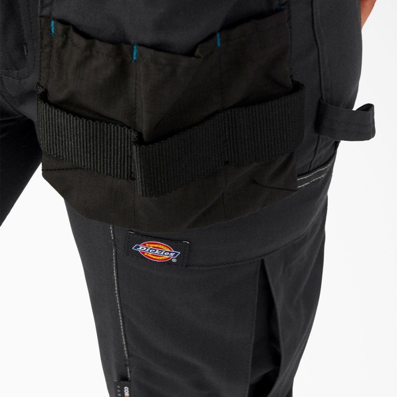 Women's Dickies FLEX Relaxed Fit Work Pants Black | 8704391-HF