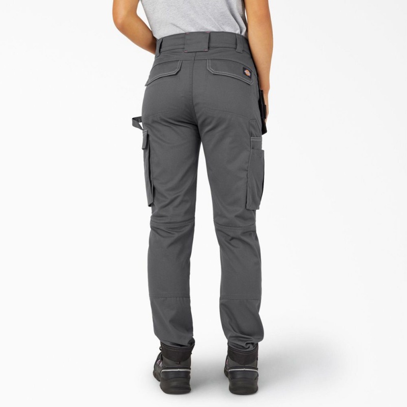 Women's Dickies FLEX Relaxed Fit Work Pants Grey | 4065871-DE