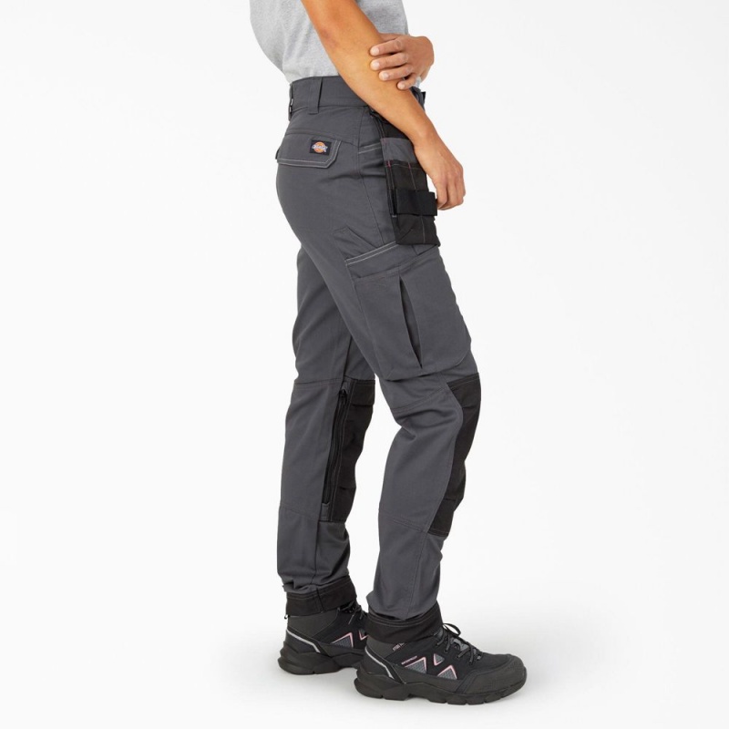 Women's Dickies FLEX Relaxed Fit Work Pants Grey | 4065871-DE