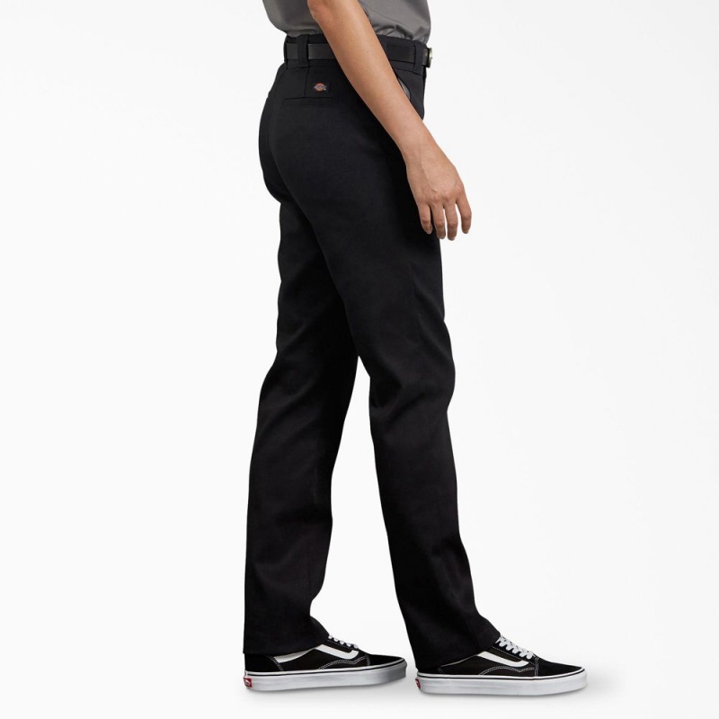 Women's Dickies FLEX Slim Fit Pants Black | 7968524-BY