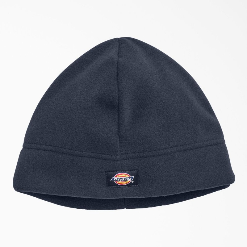 Women\'s Dickies Fleece Beanie Navy | 1027584-TQ