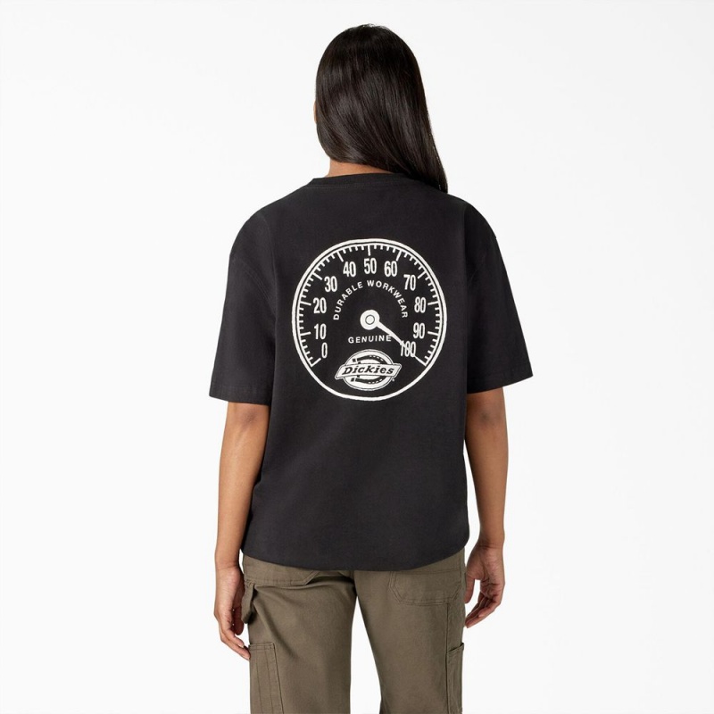 Women's Dickies Full Throttle Heavyweight T-Shirt Black | 3695104-FX