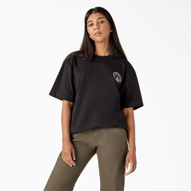 Women's Dickies Full Throttle Heavyweight T-Shirt Black | 3695104-FX