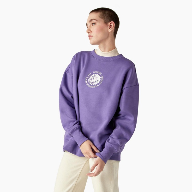 Women's Dickies Garden Plain Sweatshirt Purple | 1756938-QO