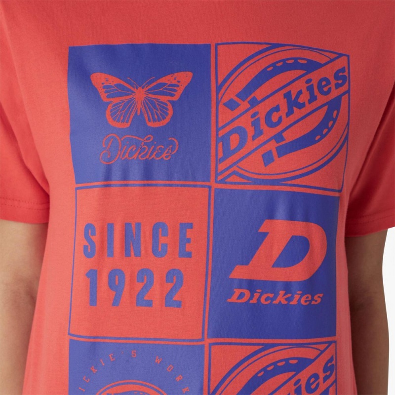 Women's Dickies Graphic Band T-Shirt Pink | 7921045-TE