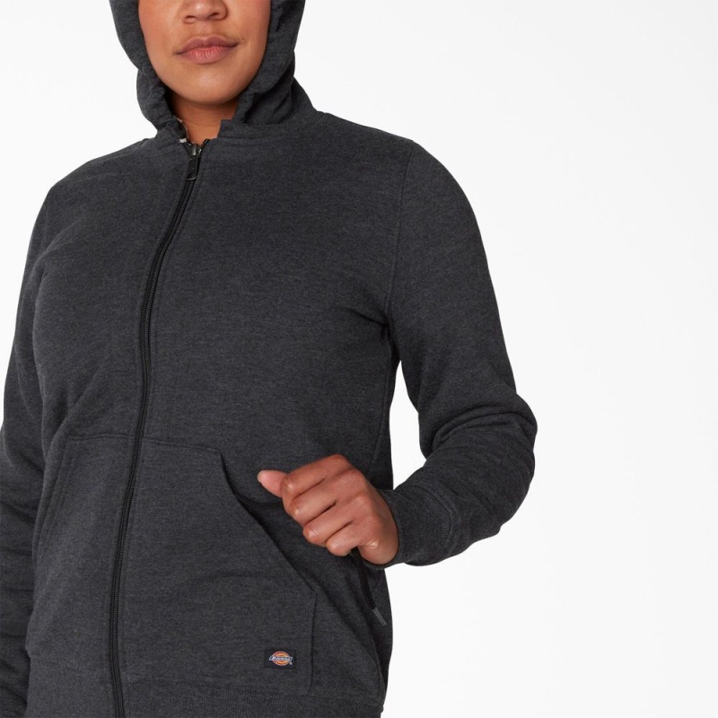 Women's Dickies High Pile Fleece Lined Hoodie Black | 9164257-TP