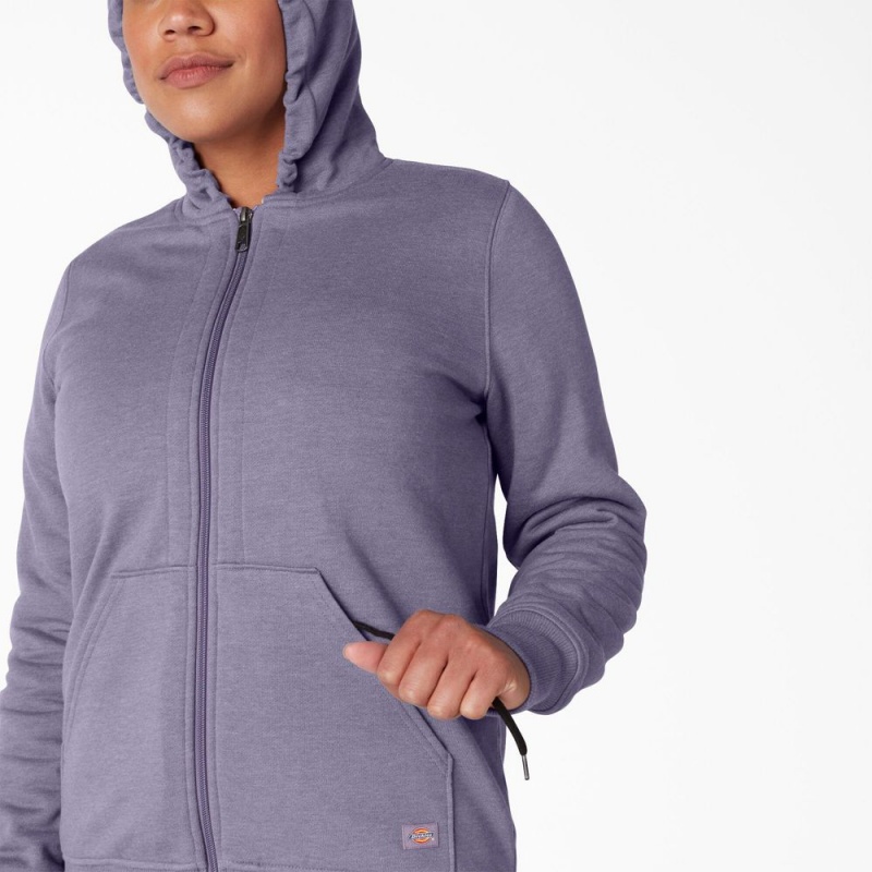 Women's Dickies High Pile Fleece Lined Hoodie Purple | 0581249-LS