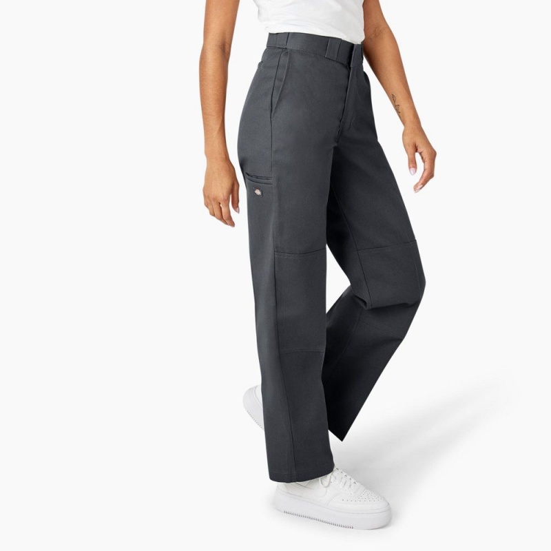 Women's Dickies Loose Fit Double Knee Work Pants Grey | 7468932-IA